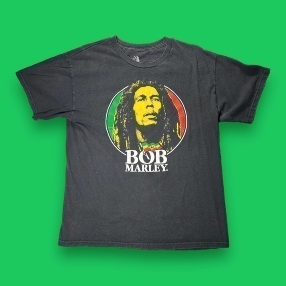 Zion Rootswear Bob Marley Black Jamaican Pride Tshirt Size Large - "Dashiell"